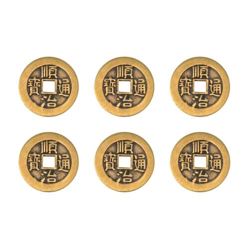 Image of BOXOB 6pcs I Ching Coins, 1.1 Inch Brass Chinese Fortune Lucky Coin for Divination Decor Bring Good Luck Wealth Success Health