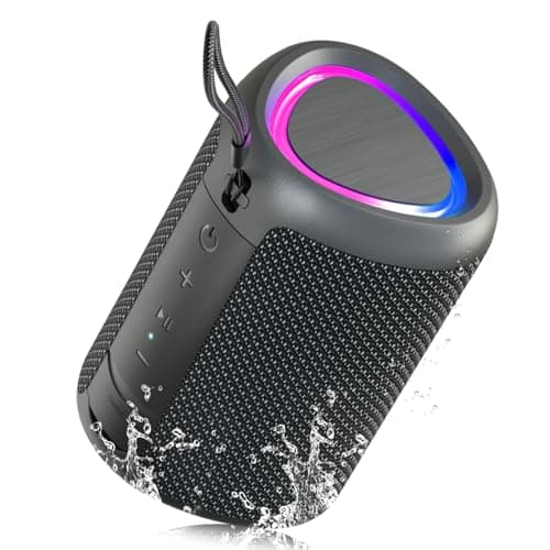 Image of UOHHBOE Portable Bluetooth Speaker with 20W Loud Stereo Sound, BT5.4 Mini Super-Portable Speaker with 3 Modes RGB Lights, 24H Playtime, TWS Pairing, Outdoor Speaker for Party/Beach/Travel/Gifts