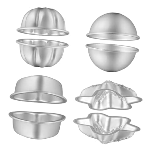 Image of ULDIGI 4set Aluminum Alloy Molds Baking Tool for Soaps Pudding More Reusable Kitchen Moulds for Beginners and Experienced Bakers
