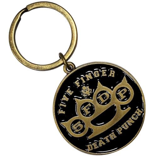 Image of Five Finger Death Punch Keyring Keychain Brass Knuckle logo Official metal Taglia unica