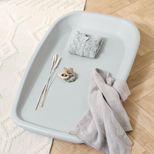 Image of Tutti Bambini Baby Changing Mat - Premium PU Foam Nappy Changing Mat, Cushioned & Wipeable Changing Table Topper, Birth to 9 Months, 86 x 52 x 11.5 cm (Cloud)