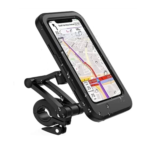 Image of Orco Waterproof Bike Phone Holder – 360° Rotation Motorcycle Phone Mount for Handlebars – Heavy Duty Scooter Phone Case Compatible with iPhone 14/15/16 Pro Max, Samsung S24 Ultra, Phones up to 7”