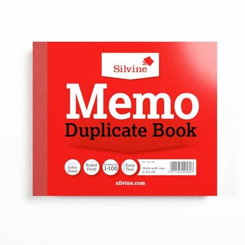 Image of Silvine 4x5" Duplicate Memo Book - Numbered 1-100 with Index Sheet
