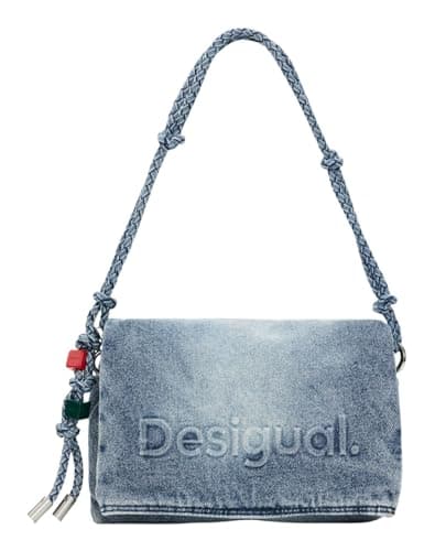 Image of Desigual cross body bag shoulder bag Half Logo Venecia 4.0 Crossbody Bag Denim Raw blue-grey