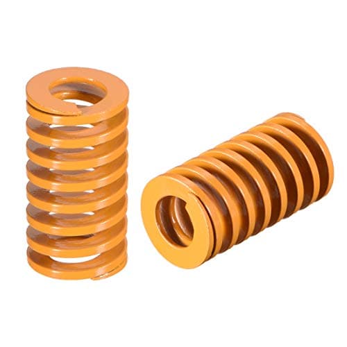 Image of sourcing map 14mm OD 25mm Long Spiral Stamping Light Load Compression Die Spring Yellow 3Pcs