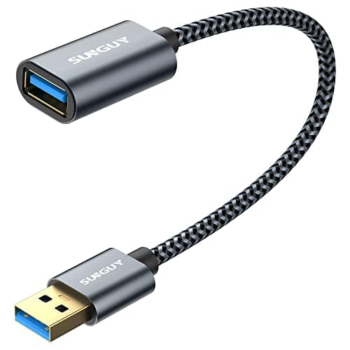Image of Sunguy USB 3.0 Extension Cable - 0.3m Super Fast 5Gbps A Male to A Female for Card Reader, Keyboard, Printer, Scanner, Camera
