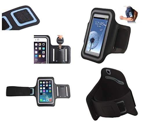 Image of DFV Mobile – Professional Neoprene Armband Case for Sports Running Arm and Gym for ALCATEL OT-308 – Black