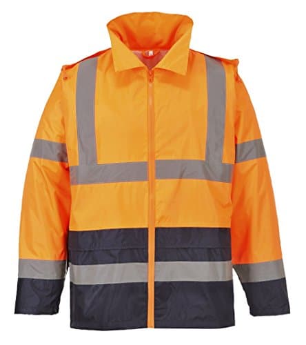 Image of Portwest Hi-Vis Classic Contrast Rain Jacket, Size: XXXL, Colour: Orange/Navy, H443ONRXXXL