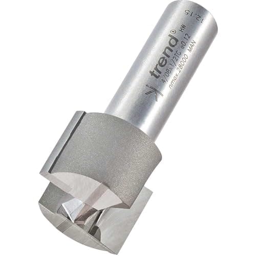 Image of Trend Professional Straight Two Flute Router Cutter, 1/2 Inch Shank, 25.4mm Cut Diameter & 19mm Cut Length, Tungsten Carbide Tipped, 4/08X1/2TC
