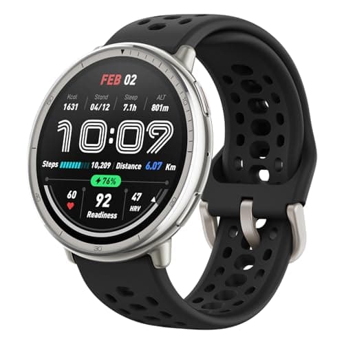 Image of Amazfit Active 2 Smart Watch 44mm, GPS Maps with Direction, Fitness Tracker, 10 Day Battery, Sleep Monitor, 160+ Sport Modes, Water Resistant, for Android & Apple Iphone, Black Sport Silicone