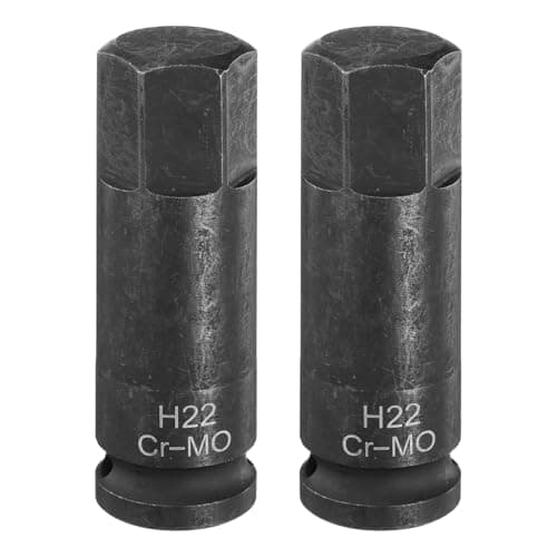 Image of sourcing map 2pcs H22 (22mm) Hex Impact Bit Socket 1/2" Drive Sockets CR-MO Steel Hex Lengthen Screwdriver Socket Adapter for Electric Ratchet Wrenches Fastening Screws
