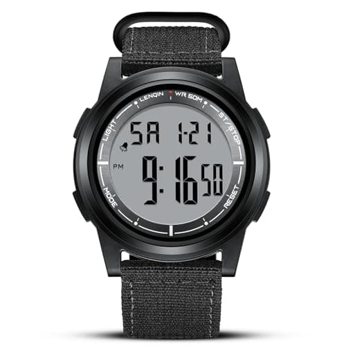 Image of HANPOSH Mens Watches Digital Watches for Men Waterproof Wrist Watch Sports Watch with EL Backlight/Stopwatch/Alarm