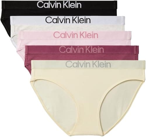 Image of Calvin Klein Women BIKINI 5PK PINK (BLACK/CRADDLE PINK/SNOW HTR/BERR) L