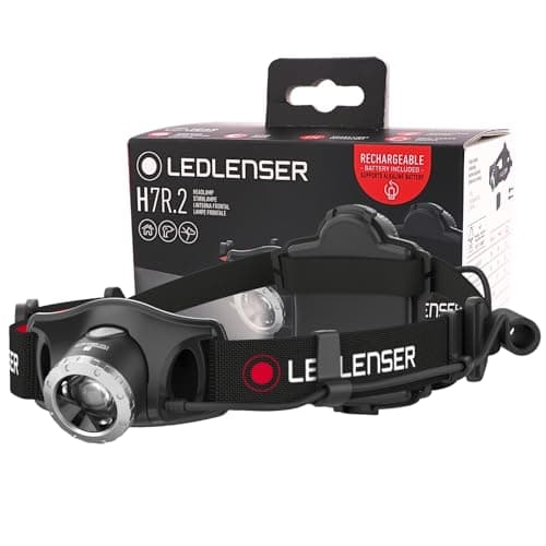 Image of Ledlenser H7R.2 Rechargeable LED Head Torch, Super Bright 300 Lumens Headlamp, IPX6, Up to 30 Hours Run Time, Powerful Strobe Self Defense Feature, Camping Headlight, Running Torch, Hiking Equipment