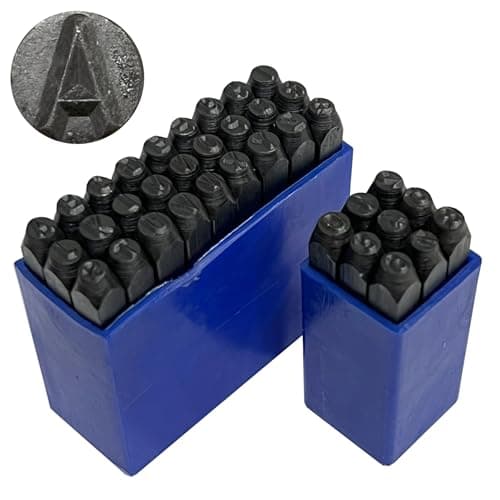 Image of 36 Piece Number and Letter Punch Set Carbon Steel Alpha Numeric Metal Stamping Tool 1.5 mm – 12 mm (2mm)