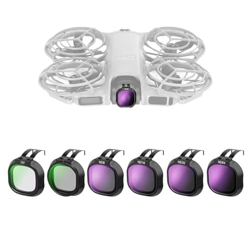 Image of NEEWER UV + CPL + ND Filter Set Compatible with DJI NEO 2 Only, 6 Pack Snap On Drone Camera Lens Accessories Kit Neutral Density (ND8/16/32/64) Circular Polarizing Filter Polarizer, FL-N71