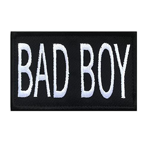 Image of Antrix Bad Boy Patch, Tactical Funny Embroidered Applique Fastener Hook & Loop Bad Boy Emblem Badge Patch for Backpack Caps Hat Vest School Bag Uniform Work Clothes Kids Adult Dogs Animals