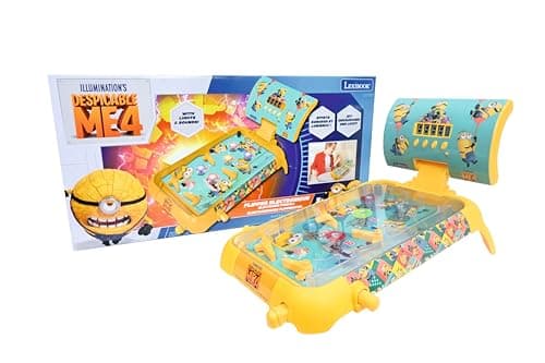 Image of LEXIBOOK, Despicable Me, Electronic table pinball, Action and reflex game for kids and family, LCD screen, light and sound effects, Yellow/blue, JG610DES