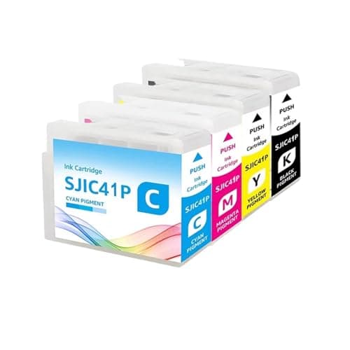 Image of 80ML EU NA Version SJIC42P SJIC41P Ink Cartridge Compatible For EPSON Color Works CW-C4000e C4000 4000U Inkjet Lable Printer(NA. SJIC41P-4color)