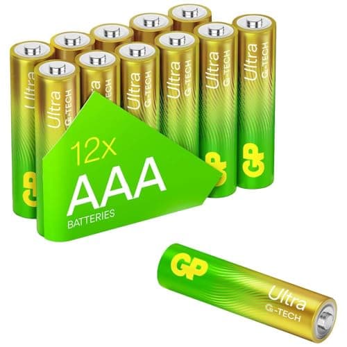 Image of GP Batteries AAA batteries AAA pack of 12 Ultra Alkaline disposable double aa batteries 1.5v 10 year shelf life for toys fairy lights camera household applications LR6 Premium AAA