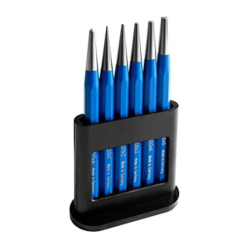 Image of S&R Heavy-Duty Punch Set – 6-Piece, Chrome Vanadium Steel, German Made, 1-5mm Drift Punches + Centre Punch