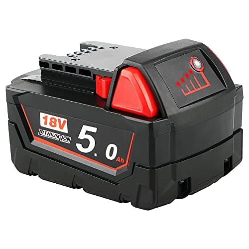 Image of P0WER ELEKTR0 5.0Ah Lithium-Ion Battery Compatible with Milwaukee M18 18V tools 48-11-1820 48-11-185048-11-1828 48-11-10 Cordless Power Tools Batteries