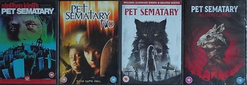Image of PET SEMATARY 1-4 COMPLETE COLLECTION / 1. PET SEMATARY (1989) / 2. PET SEMATARY TWO / 3. PET SEMATARY 2019 REMAKE / 4. PET SEMATARY BLOODLINES = ULTIMATE STEPHEN KING'S 4x DVD SET