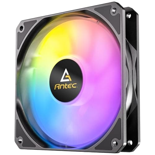 Image of Antec P12R ARGB Reverse PWM 120mm Fan - 4-Pin Black High-Airflow Cooling 9-Blade Design with Anti-Vibration Pads