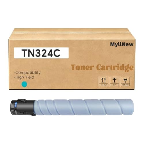 Image of MyllNew TN324 Toner Cartridge TN324K TN324C TN324M TN324Y High Yield Compatible for Konica Minolta Bizhub C258 C308 C368 Printer, High Yield 30,000 Pages Cyan