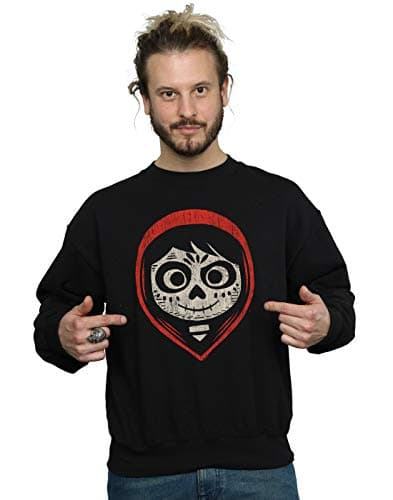 Image of Disney Men's Coco Miguel Skeleton Face Hood Sweatshirt Black Small