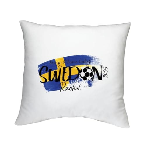 Image of Shopagift Personalised Bring it Home Sweden Football 2025 Cushion Cover Bedroom Lounge Accessory - 40cm x 40cm