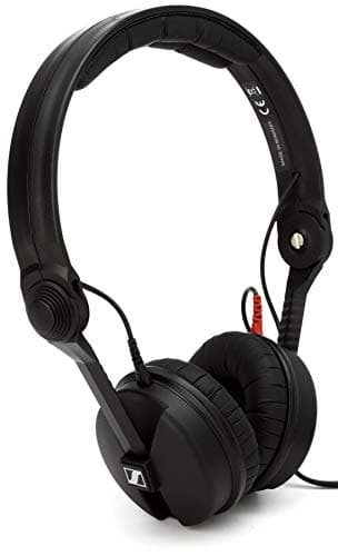 Image of Sennheiser HD 25 Lightweight On-Ear DJ & Monitoring Headphones | Rotatable Capsule for Single-Ear Listening | 1.5M Single-Sided Cable & 1/4" Jack Adaptor Included | Black (506909)