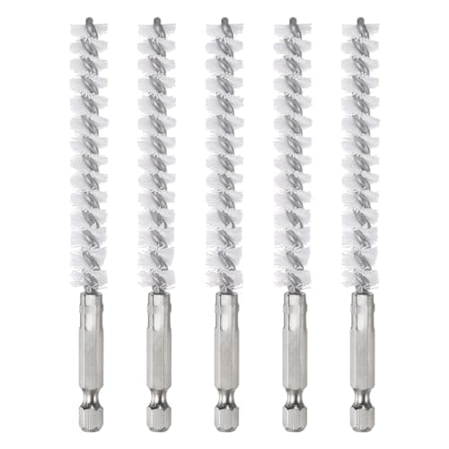 Image of sourcing map 5Pcs Nylon Bore Brush 10mm Dia Cleaning Twisted Wire Brush Tube Pipe Cleaner with Handle 1/4 Inch Hex Shank for Tubes, Ports, Bearings
