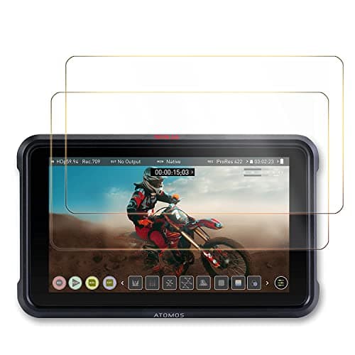 Image of Atmoshue Screen Protector Compatible with Atomos Ninja V 5 inch 4K HDMI Recording Monitor, Tempered Glass Screen Protector only fits Ninja V 5inch (2 packs)(Not plastic)