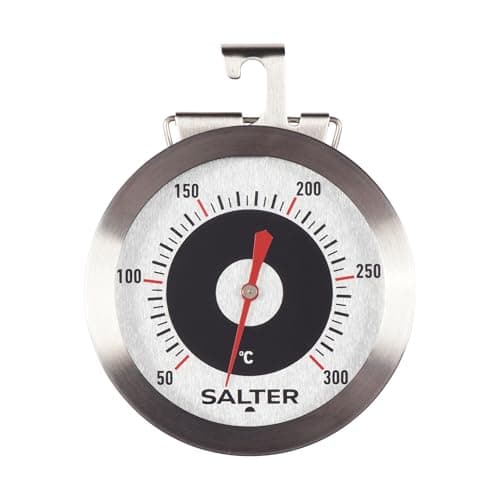 Image of Salter Oven Thermometer - Stainless Steel Dial, Food Baking, Temperature Gauge 50 – 300°C, For Home/Kitchen, Hang or Stand in Oven, Instant Read, Adjustable Viewing Angle, Bold Display
