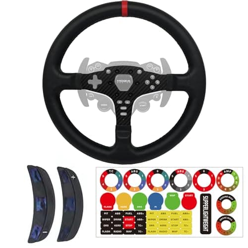 Image of Replace 13 inch Original Carbon Fiber Suede Wheel MOD F1 GT3 GT4 For MOZA ES/ESX Lite Steering Wheel; Leather Sim Racing Hub on R3/R5/R9/R12 Direct Drive Base (13 Inch Suede)