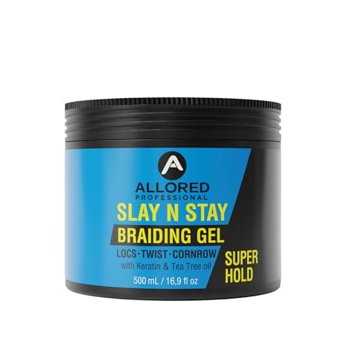 Image of Allored Professional Slay N Stay Braiding Gel - Super Hold with Keratin, Hair Styling Gel for Braids, Twists & Locs - Helps Control Frizz and Keep Styles Neat for Longer Time 500ml