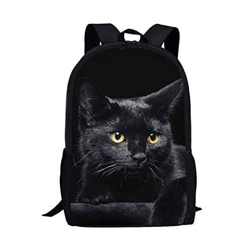 Image of Showudesigns Black Cat Backpack School Bags for Girls Boys,Durable Casual Basic Backpack for Students Teenage Satchel Heavy Duty