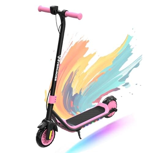 Image of EVERCROSS E6 Electric Scooter for Kids, 7" Lightweight E-Scooter for Ages 6-12, Electric Scooter with A Range of Up to 20 km and 7-Color Lights, 3 Speed Modes (8, 12, 16 km/h)