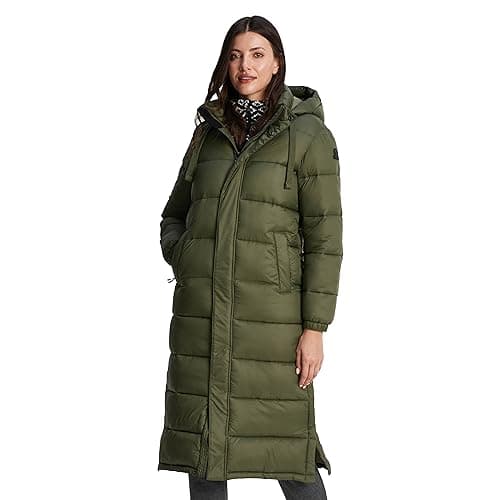 Image of TOG24 Cautley Womens Long Padded Jacket, Chunky Quilted Hooded Coat, Wind Resistant & Warm Womens Coat With Insulated Filling. Made With A 2 Way Zip Opening & With A Hood