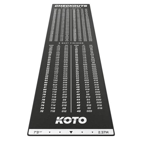 Image of KOTO - Carpet Checkout Black 237 x 60 cm, Incl. Score Indicator, Non Slip Carpet Darts Mat, Professional Dart Mat, PRedect Floor & Darts