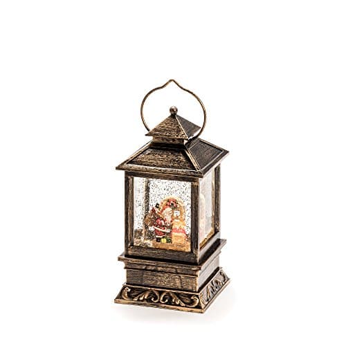 Image of Konstsmide Christmas Decorations LED Snow Globe Lantern “Santa and Children Scene", Water Filled/Water Spinner/Indoor Use (IP20)/Battery Operated 3xC 1.5V (excl.) / Lantern