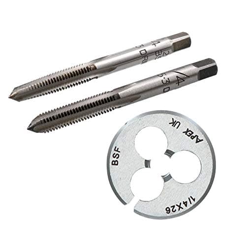 Image of 1/4" x 26 BSF Tap & Die Set Taper Plug & Die Carbon Steel British Standard Fine Thread