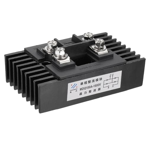 Image of PATIKIL MDQ100A Rectifier Diode with Radiator, 1 Pcs Bridge Rectifier 100A 1600V Electronic Silicon Diodes for Converting AC Power to DC Power, Black