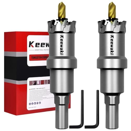 Image of Keewaki 25mm Hole Saw Kit – 2PCS Carbide Hole Saw Drill Bit for Metal, Stainless Steel, Aluminum, Plastic, Wood – Heavy Duty Hole Cutter Set