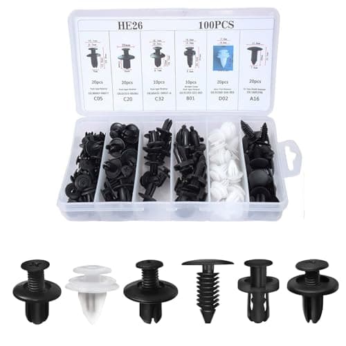 Image of 100 Pcs Car Body Trim Clips, Plastic Rivet Fasteners Universal Auto Black Nylon Clips Bumper Clips Car, Panel Clips Door Trim Retainer Push Type Retainer Clips Kit Steel Car Accessories