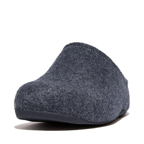 Image of FitFlop Women's Shuv Cushy Felt Clog Slippers, Midnight Navy, 5 UK