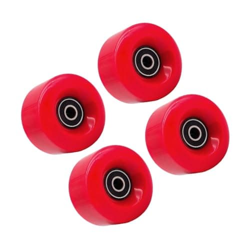 Image of AMSLSIU Reliable PU Wear-Resistant Inline Skate Wheel 58mm 82A Replacement, Red, 58x58x32mm