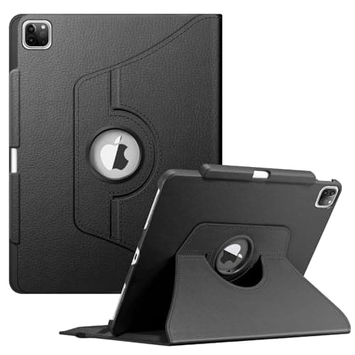 Image of FINTIE Rotating Case Compatible with iPad Pro 12.9 inch (2022/2021/2020/2018, 6th/5th/4th/3rd Generation)-360 Degree Swiveling Protective Cover w/Pencil Holder, Auto Sleep/Wake, Black