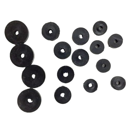 Image of Flat Rubber Tap Washers Assorted UK sizes 3/8”, 3/4”, 1/2" Black O Rings Rubber Assorted Washer Plumbing Washers Sink or Bath Taps Basin Shower Seal Drip Pack of 15.